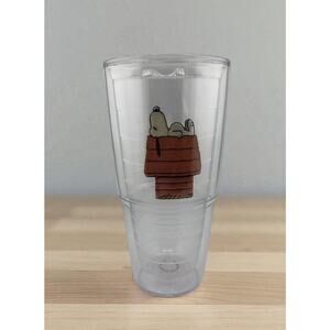 TERVIS Peanuts Snoopy on Dog House 2015 24 OZ Insulated Glass 7.25 Inches